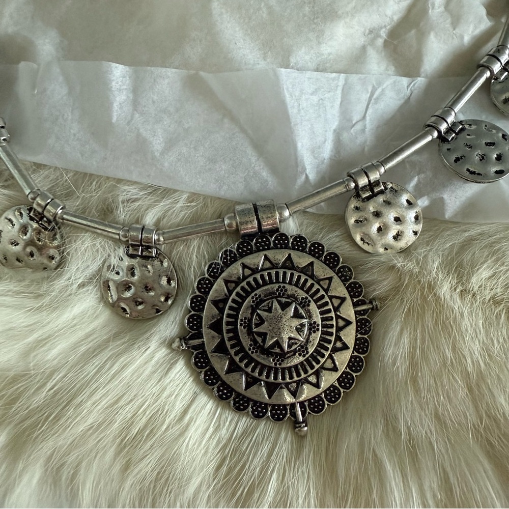 Ancient Allure Metal Medallion Necklace